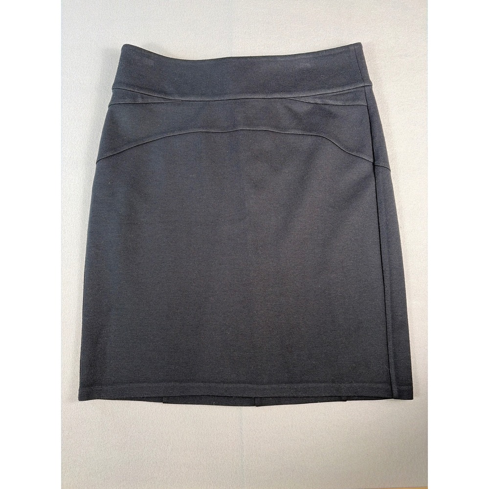 Juicy Couture Black Ponte Knit Pencil Skirt Curved Seam Detail Womens Large